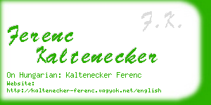 ferenc kaltenecker business card